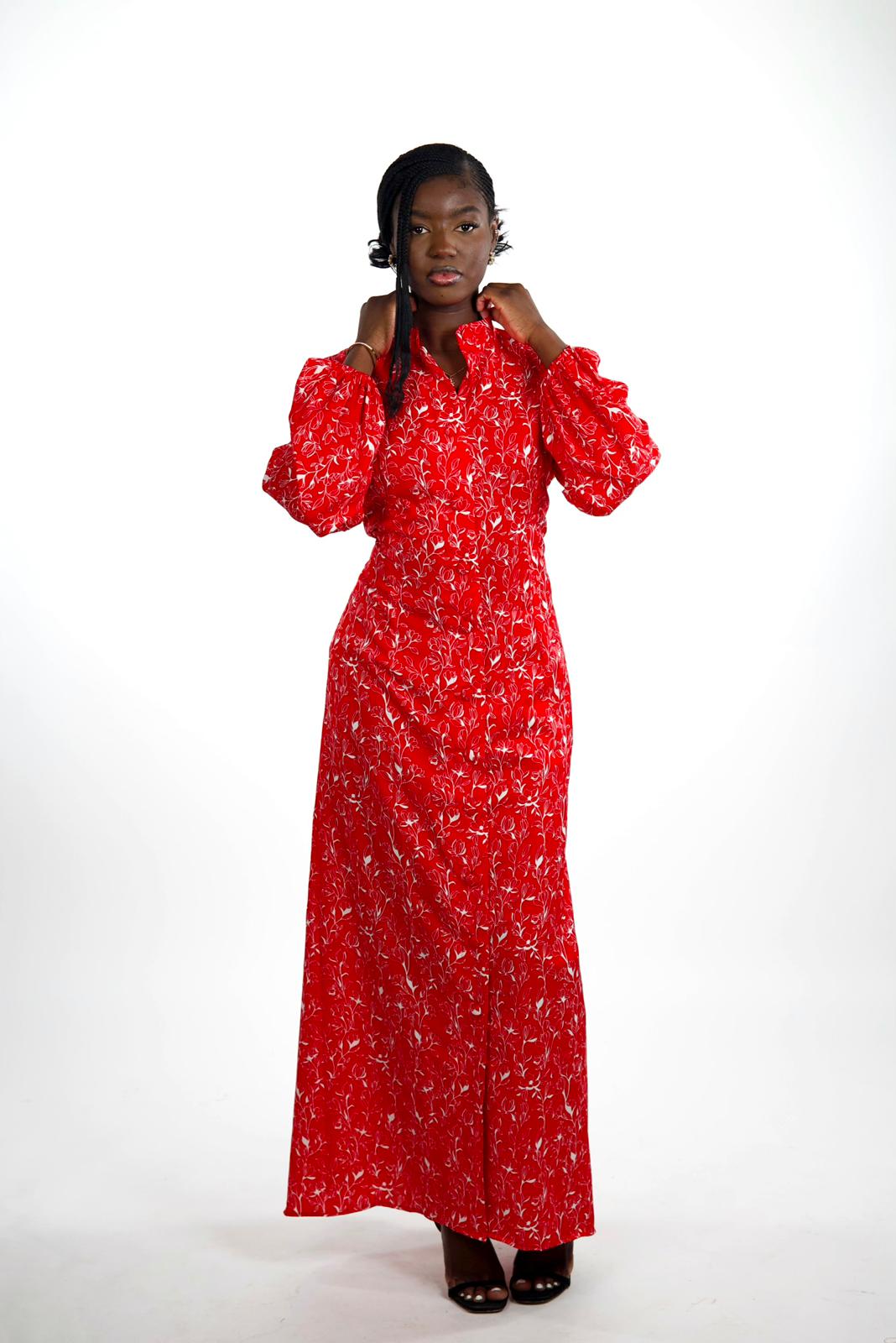 Carmine Blossom Dress